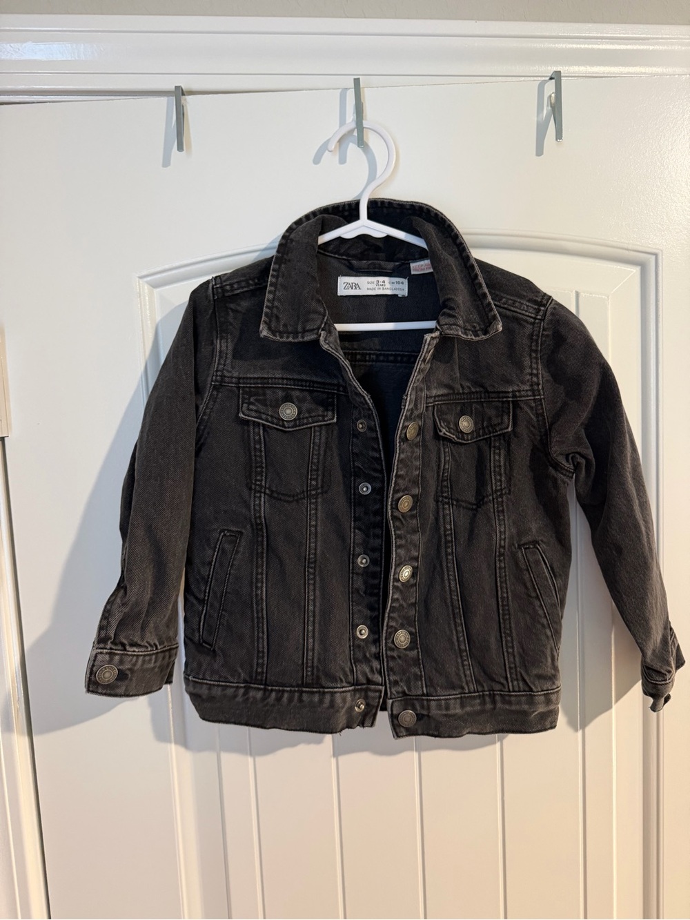 Zara Kids Charcoal Black Denim Jacket